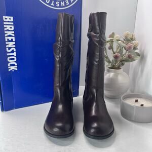 Birkenstock Sarnia High Leather Boots Espresso Brown Narrow Fit Women 5 NWB